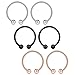 Ruifan 3PCS 316L Surgical Steel Non-Piercing Fake Faux Clip On Septum Nose Hoop Ring Body Jewelry Piercing Unisex 20 Gauge 5/16"(8mm) - Mix Color 2#
