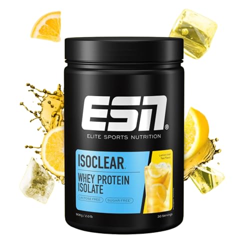 ESN ISOCLEAR Whey Isolate Protein Pulver, Lemon Iced Tea, 908 g, Proteinlimo mit fruchtig leckerem Geschmack, clear Whey - made in Germany
