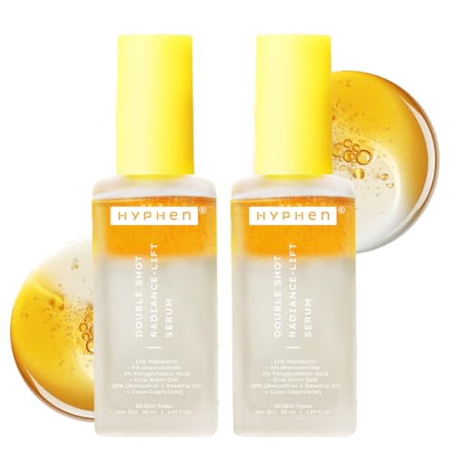 Image of Hyphen 18% Brightening + 20% Collagen Face Serum | Double Shot Serum with 11% Mandarin 5% Niacinamide 2% PGA & Bakuchiol | Summer Skincare | Brightening, Hydrating & Collagen Boost for Dry Skin - 50ml