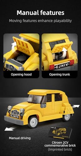 CaDA Citroën 2CV Retro French Car - 298 Pieces - Self-Build Brick Building Block Model C55021W - Image 3
