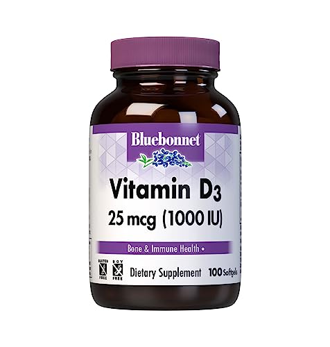 Bluebonnet Nutrition Vitamin D3 1000 Iu Softgels, Aids In Muscle And Skeletal Growth, Cholecalciferol From Fish Oil, Non Gmo, Gluten Free, Soy Free, Dairy Free, 100 Softgels #TOP11