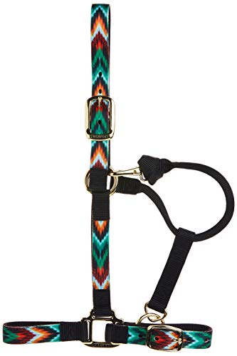 Weaver Leather Chevron Adjustable Nylon Horse Nylon Horse Halter, Small, Black/Multi #TOP1