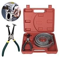 aleawol 15 tlg Kolbenring Spannband Satz, Kolbenringspannband Set mit 14 Spannbänder 62-140 mm und 1 Zange, Auto Motor Kolbenring Kompressor Zange Set Werkzeug Kolbenspannband