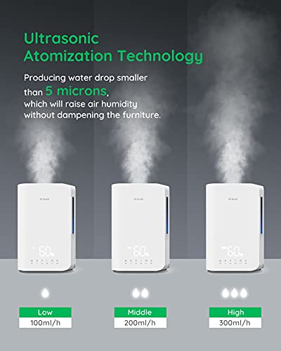 Humidifiers For Bedroom Large Room, 4L Vaporizer Humidifier, Cool Mist Ultrasonic Humidifier For Plants Indoor, Top Fill Humidifier With Quiet Sleep Mode, Essential Oil Diffuser #TOP1