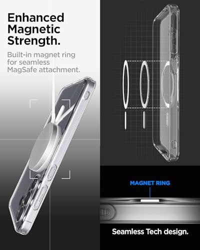 Image of Spigen Ultra Hybrid MagFit | Samsung Galaxy S25 FE Case [Transparent] [Magsafe] Galaxy S25 FE Back Cover | TPU+PC - Clear White