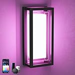 LED Smart Outdoor Wall Lights,14in 22W RGB+2700K-6500K Color Changing Wall Sconce, Waterproof LED Outdoor Porch Lights, APP Control,IP65 Waterproof,for House Porch Yards