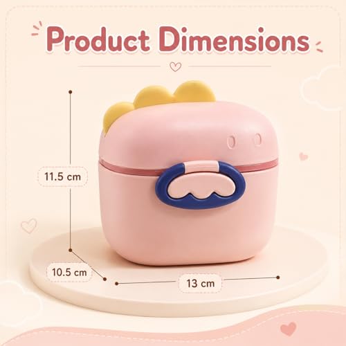 Image of StarAndDaisy Formula Milk Container for Baby Milk Powder Container with Scoop Holder, Portable Formula Dispense, Airtight First Feed Baby Food Storage Container /Box for Travel 200 Grams (Bunny-Peach)