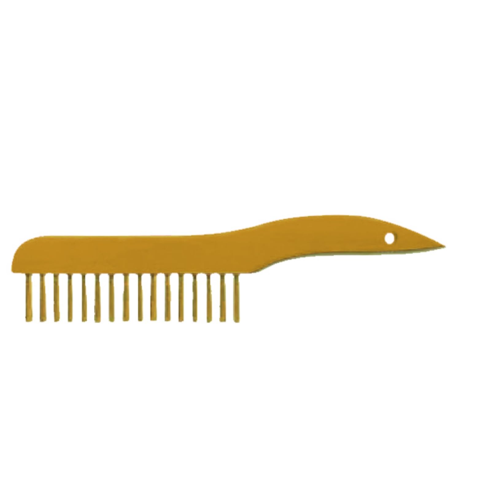 WEDO Spazzola in ottone, manico curvo, spazzola metallica, lunghezza 225, 4 x 16 file, pulizia di scorie di saldatura e ruggine, BAM/ATEX approvato la forgiatura