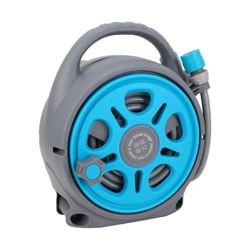 lyrlody Expandable Hose Reel System, Versatile Modes Garden Hose Reel, 8 Spray Patterns, 3000 PSI Pressure Control & Wall Mountable Storage for Yard, Patio, Outdoor Cleaning (12m)