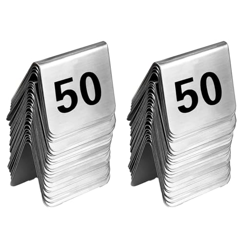Numéro de table double face noir : lot de 100 signes empilables