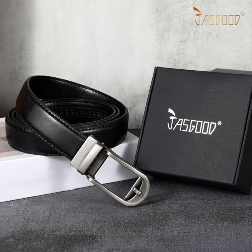 JASGOOD Mens Ratchet Leather Belt Men Casual Dress Belt Automatic Adjustable Click Belts with Slide Buckle2