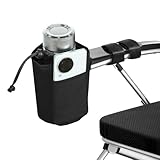 TYYIHUA Cup Holder and Phone Holder for Electric Wheelchair, Compatible with Most Electric Wheelchairs, Secure & Convenient Drink Carrier, Black
