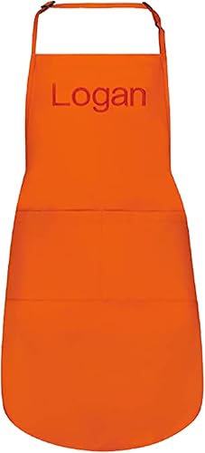 Delantales personalizados para hombres y mujeres delantal personalizado con nombre bordado y bolsillos para cocina pintura salón de manualidades