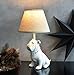 Mops Tischlampe Bulldogge Bulli Leuchte Weiss Tischleuchte Hund Landhaus Lampe cw073 Palazzo Exklusiv
