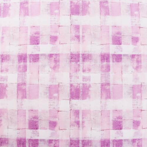 Threadart Vintage Light Purple Plaid Cotton Quilting Fabric - By the Yard - 1