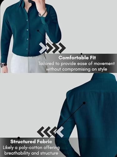 Leriya Fashion Men's Formal Button Down Shirt – Slim Fit Shirt's for Men | Textured Long Sleeve Polycotton| Business & Meeting Ready (Available in Plus Size and Combo Pack of 2)