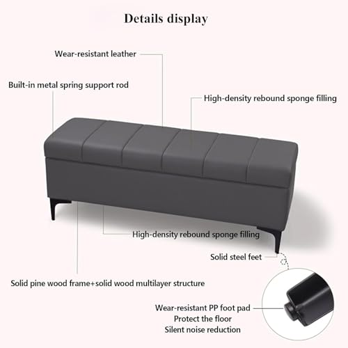 Tabouret d'extrémité de lit avec coffre pour optimiser le rangement des petits espaces