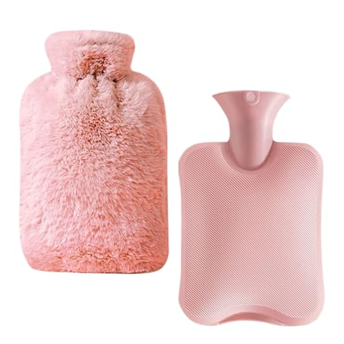 Almohadilla calentadora de agua - Botella caliente aislada reutilizable de 1 litro | Bolsa de agua caliente a prueba de fugas con cubierta para aliviar el dolor, calambres menstruales, compresas