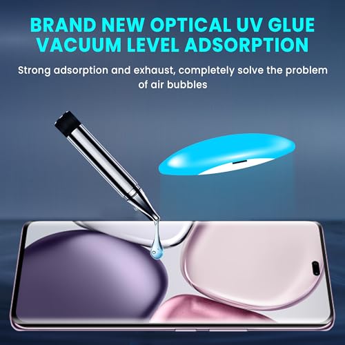 Image of ArmourPro UV Glue Tempered Glass for Honor X9c Curved Screen Protector, 9H Anti Scratch, Edge-to-Edge Coverage, HD Clarity, Easy UV Kit with Cable Protector