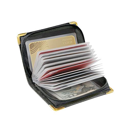 Fox Valley Traders RFID Zip-Up Security Wallet, Black Leather