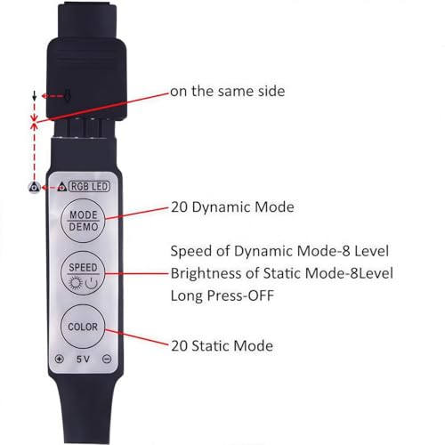 Tira LED flexible RGB 5M USB con atenuador y control miniatura 5