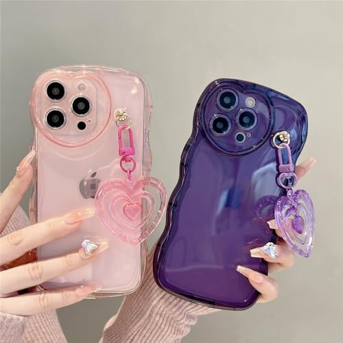 Coque iPhone 15 Plus cadeau romantique avec pendentif coeur et coque transparente - 2
