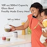 NCVI Puree Baby Food Processor Glass Set, Mini Infant Food Maker Blender Machine with 8 Blades and Grinding Disc, Small Blender for Baby Food Including Food Containers, Silicone Tray and Tableware - Image 5