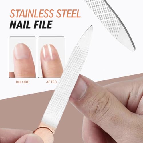 Image of Gleva 5 Pcs Nail Cutter Set, Stainless Steel Nail Clippers Set Toenail Clipper, Fingernail Clipper, Nail File, Ear Cleaner & Nail Cutter Anti-Slip Handle, Rust-Resistant, Durable for Men & Women