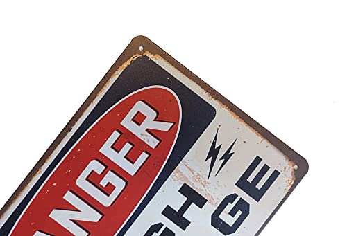 ERLOOD Danger High Voltage Vintage Metal Tin Sign Outdoor Road Signs Decor 12 X 8