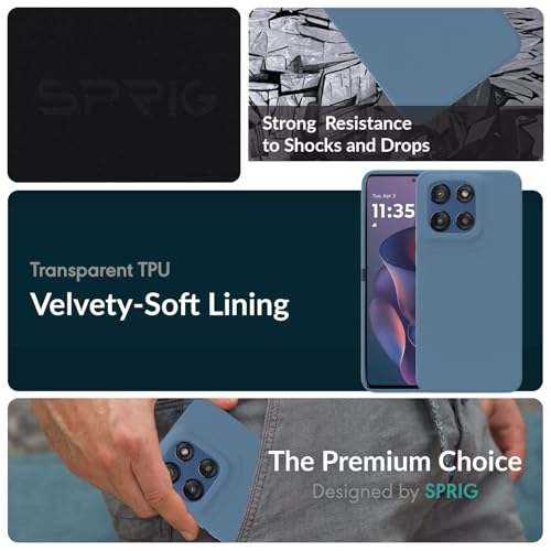 Image of SPRIG Compatible with Moto Edge 60 Stylus Premium SilkTone Back Cover Drop Tested Shock Proof Mobile Case for Men, Women, Boys and Girls with Camera Protection (Denim Blue)