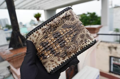 Natural Original Color Crocodile Alligator Genuine Leather Skin Men Bifold Wallet3