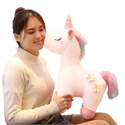 Image of Tickles Soft Toy Plush Animal Unicorn Horse Stuffed for Child Girls & Boy Birthday Gift (Color: White Size: 53 cm)