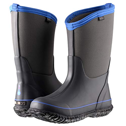 MCIKCC Kids Rubber Rain Boots, Waterproof Solid Classic Pull On Snow Wellies Boot for Children Toddler Boys Girls3