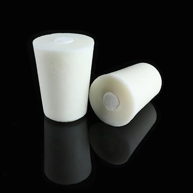 Solides Silicone Stopper Airlock Stopper with Hole Laboratory Stopper usedes to Valve Fermentation Secondary Wine Bottles(24-30mm-5pcs)