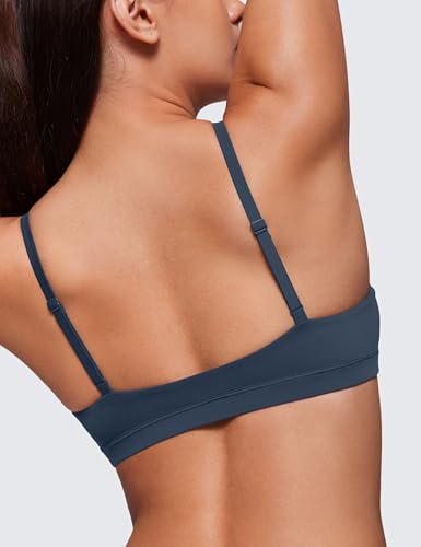 Image of CRZ YOGA Softhold Triangle Bralette | Double Lined, Light Support, Non Padded, Wireless, Casual, Ultra-Soft, V Neck, Adjustable Square Back, Everyday Bra for Women