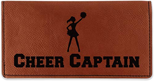 RNK Shops Personalized Cheerleader Leatherette Checkbook Holder - Single Sided