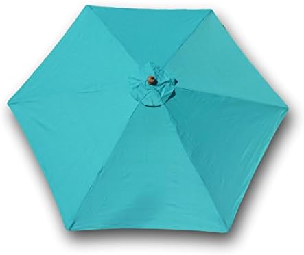 Formosa Covers 9ft Umbrella Replacement Canopy 6 Ribs in Turquoise Olefin (Canopy Only)