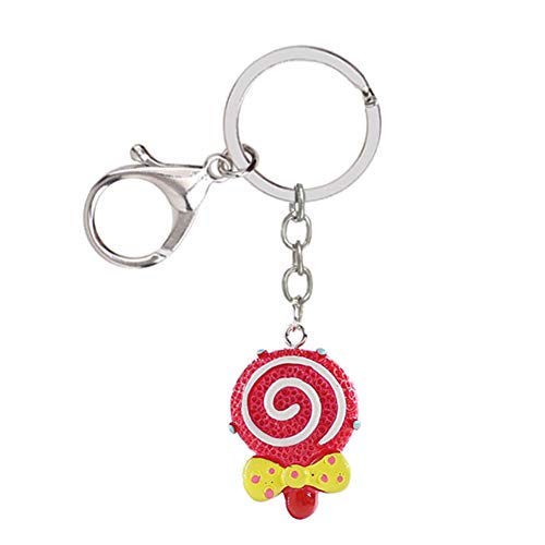 Preisvergleich Produktbild Meigold Damen Schlüsselbund Lutscher Schlüsselbund einfache geometrische Schlüsselbund stilvolle niedliche Schlüsselbund Muttertag, Beste Geburtstags Geschenk,1 PCS(Rot)