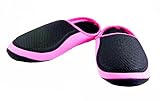 Nufoot Mesh Cushies Womens Slippers, Black/Pink Trim, Large 2 Count