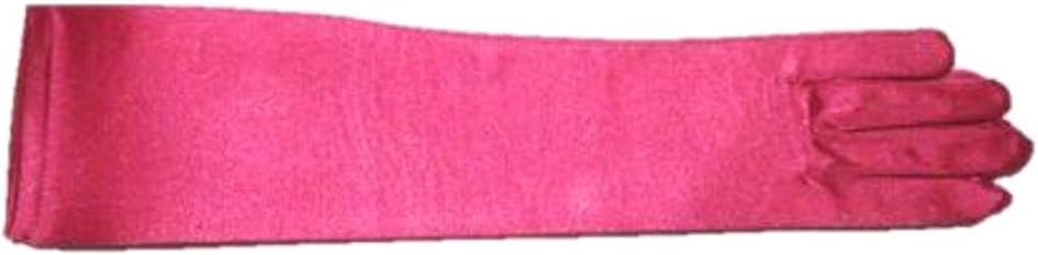 Fifteen Inches Shiny Neon Fuschia Color Spandex Gloves f