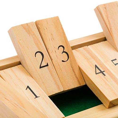 image for Regal Games Shut The Box Game - Fun Table Math Game with Wooden Board 