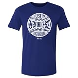 500 LEVEL Justin Wrobleski Los Angeles Vintage Baseball Shirt (Royal Blue, X-Large)