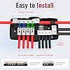 Joinfworld Fused Power Distribution Block Car Audio 4 Way MIDI(Mini-ANL) Fuse Block 12V 0/4 Gauge with Ground for Auto UTV Boat Stereo Amp #2