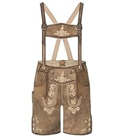 Schöneberger Trachten Couture Kinder Lederhose Vintage – Traditionelle bayrische Echt-Leder Trachtenhose mit Hosenträger - für Oktoberfest, Michi (164, Antik-Braun)