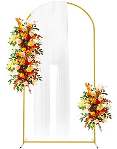 Image of Putros Arch Backdrop Stand, 6.6ft, Metal Wedding Arch Stand, Gold, Arched Background Frame for Birthday Party, Baby Shower, Graduation, Photography Decoration