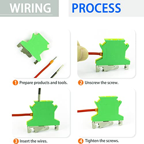 10Pcs Din Rail Mounted Ground Circuit Connection Terminal Block Screw Clamp Connector (Uslkg2.5N) #TOP3