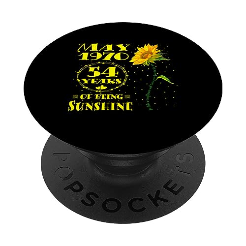 54 cumpleaños 54 años de ser girasol sol mayo 1970 PopSockets PopGrip Intercambiable