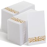 PEACHICHA Disposable Bathroom Towels, Linen Feel Hand Towels, Cloth-Like Paper Napkins, White Guest Napkins,Soft, Durable, Absorbent Paper Hand Towel 30 * 40cm 100 Pcs