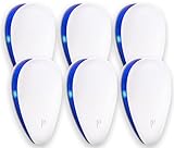 New Electronic Pest Repeller, Plug-in Insect Repellent for Spiders, Mices, Mosquitoes, Roaches, Bugs, Flies, for Home Indoor -Non-Toxic Eco-Friendly, Human & Pet Safe [6 Pack]
