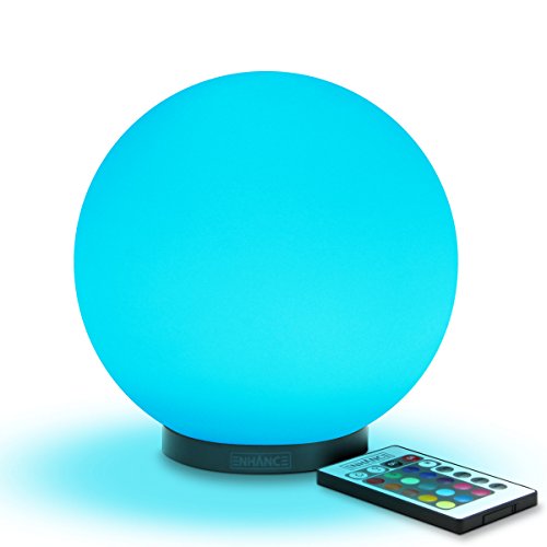 Kid's LED Globe Night Light Ambient Color Changing Glass Mood Lamp 5.9 inch by ENHANCE - Wireless Remote Control, 4...